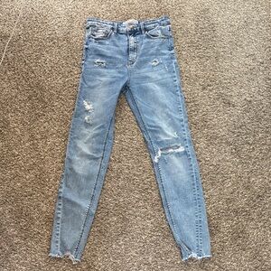 Stradivarius Light Blue Distressed Skinny Jeans